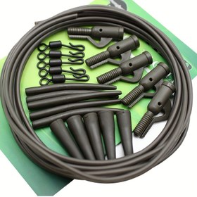 Resim Rigtrip Sazan Balıkçılığı Kurşun Sistem Aksesuar Seti, PVC Boru, Bakır Hızlı Değişim Dönerleri, Kuyruk Lastikleri, saç tokası Kolları, Anti-Dolaşma Kolları - Sazan Takımı Yapımı İçin Eksiksiz 5 Takım Boru Seti 