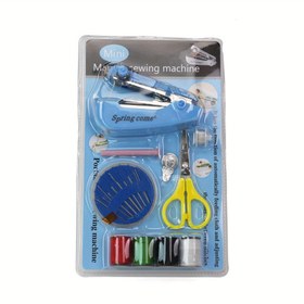 Resim 1 adet Manuel Taşınabilir Dikiş Makinesi Seti - Cihaz Tamir, Açık Hava Çadırı/Arkadaş Çantası Bakımı için Cep Dikiş Makinesi (Pil Gerektirmez, Dikiş İpi Dahil), Ev Mini El Tipi Çok Fonksiyonlu Yaratıcı Dikiş Makinesi 