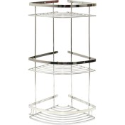 Resim Kromaks 22 x 22 Ilgaz Seri Oval 3'lü Banyo Köşe Rafı 