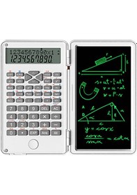 Resim Jeehugo Beyaz Bilimsel Hesap Makinesi 240 Fonksiyonlu 12 Basamaklı Ekranlı Lcd Not Defteri Ve Yazma Tahtası 