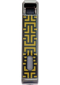 Resim Parmida Tek Torch Pürmüz Siyah-sarı Desenli Metal Puro Çakmağı 