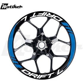 Resim Mondial Drift L Geniş Jant Sticker Modeli 16'lı Mavi Beyaz 