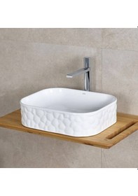 Resim Lena - Tezgah Üstü Porselen Lavabo Parlak Beyaz - Ey-4709- Beyaz 