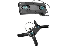 Resim FourForce Ultra Küçük Katlanabilir Dizüstü Bilgisayar Soğutucu, Şık Tasarım, 2 Fan, USB Bağlantılı, Siyah Plastik Ayaklar 