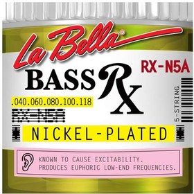 Resim La Bella LB-RX-N5A RX Serisi Bas Gitar Teli - 5 Telli (Profesyonel - Nikel) | Nikel Kaplama, Dengeli Gerilim (Tension), Zengin Alt Tonlar ve Uzun Ömürlü Sinyal Gücü | Ölçüler: .040 - .118 (5 Telli Set) 
