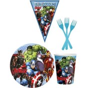 Resim Avangers 8 Kişilik Erkek Doğum Günü 4 Parçalı Mini Set Erkek Çocuk 