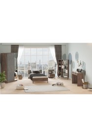 Resim Yurudesign New Home Genç Odası Takımı 5'li Set Beton-kahve Hm12-cg 