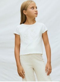 Resim Mayoral Kız Çocuk T-shirt 6002 Krem 