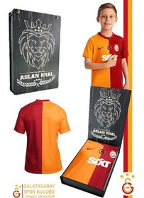 Resim Galatasaray Lisanslı 23-24 Parçalı Sarı Kırmızı Çocuk Forma Ahşap Kutulu Sarı - Kırmızı 