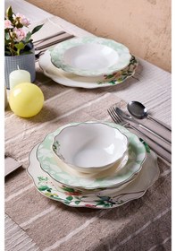 Resim Porselen Bridy Bone 24 Parça 6 Kişilik Yemek Takımı Desenlı Desenli 