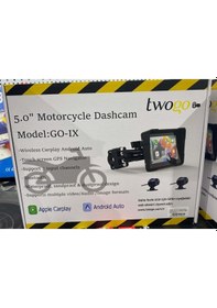 Resim Twogo Go-ıx 5" Dokunmatik Waterproof Bt Android Auto Carplay Çiftli Motorsiklet Dvr Araç Kamerası 