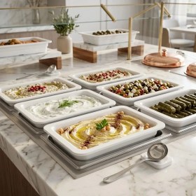 Resim Külsan 11465.CW - HappyChef Gastronorm 4’lü Küvet Seti 26,5 x 16,2 cm, Thermoset Melamin 