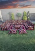 Resim mdhomecarpet Şark Köşesi Minder Takımı | Yer , Sırt Minderi, Etnik Desen, Salon ve Ev İçin 17 Parça Süngerli 