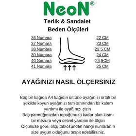 Resim Neon Shoes Kadın Günlük Hasır Desenli Terletmeyen Anatomik Ortopedik Taban Anne Dışarı Ev Terliği 001 