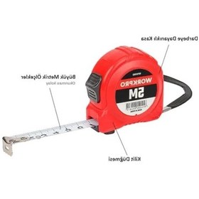 Resim Beyaz Çelik Şerit Metre, 5m Uzunluk Ve 19mm Genişlikte 