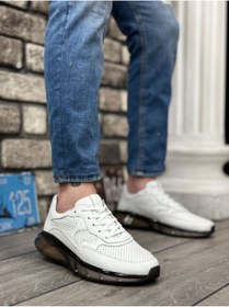 Resim Noras BA0324 İçi Dışı Hakiki Deri Rahat Taban Beyaz Sneakers Casual Erkek Ayakkabı 