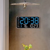 Resim RIDAHOME Dijital Duvar Saati, ÇERÇEVESİZ Elektronik Ekran, Çok Fonksiyonlu Çift Amaçlı, Oturma Odası, Çocuk Odası, Öğrenci Odası Dekorasyonu için Basit Tasarım, Kablolu ve USB Güç Kaynaklı, ≤36V, ABS Malzeme 