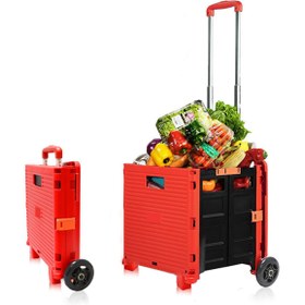 Resim BALATLI Balatlı Katlanabilir Portatif Merdiven Çıkabilen Market ve Pazar Taşıma Arabası By06-B 