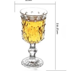 Resim Kristal Kabartma Desenli 6 Adet Şarap Kadehi Şeffaf 