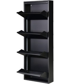 Resim Kaser Metal Metal Ayakkabılık Siyah 4'Lü Siyah 