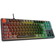 Resim Rampage Yoru Tkl Siyah/gri Rgb Red Swich Q Mekanik Oyuncu Klavyesi 
