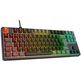 Resim Rampage Yoru Tkl Siyah/gri Rgb Red Swich Q Mekanik Oyuncu Klavyesi 