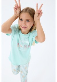 Resim Rolypoly Kız Çocuk Yeşil Pijama Takım Yeşil 