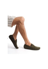 Resim Mubiano Hakiki Deri Erkek Süet Haki Loafer -mssr1277-hk Haki 