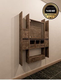 Resim rafineritasarım ELİPS Posta Kutusu MDF 4 ' LÜ GRİ 