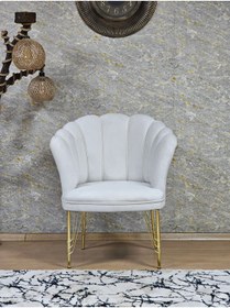 Resim ZAFİR Tekli Gold Kaplama Tel Ayak Papatya Çay Seti Koltuk Takımı , Balkon, Salon, Ofis, Cafe Koltuk Takımı 