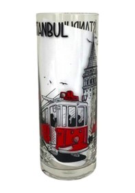 Resim İstanbul Yazılı Galata Taksim Resimli Cam Rakı Bardağı 2 Adet Bar 