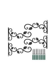 Resim Pazly 4'lü Duvara Monte Demir Kancalı Bitki Standı Çiçek Saksılı Kuş Yemliği Dekoratif Set 