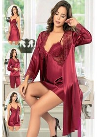 Resim Xses 1001 Kadın Bordo Saten 6'lı Takım Bordo 