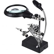 Resim -masa Üstü Mandallı ,2.5x90mm, 7.5x34mm Mercekli ,adaptörlu Işıklı Büyüteç 