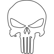 Resim Sticker Atölyesi Punisher Beyaz Sticker - 13027 