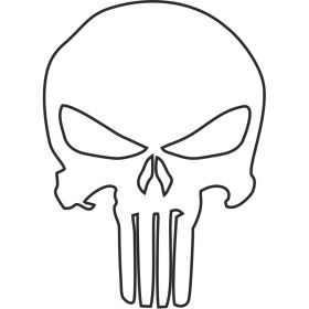 Resim Sticker Atölyesi Punisher Beyaz Sticker - 13027 