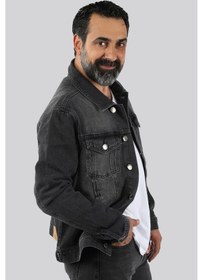 Resim Erkek Kot Ceket YıkamaSyh Siyah 