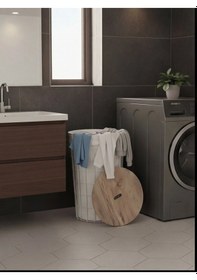 Resim Metal Tel Kirli Sepeti Beyaz 