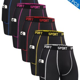 Resim 5 Adet Erkek Şort Boxer İç Çamaşırı, Uzun, Rahat, Nefes Alabilir, Elastik, Çabuk Kuruyan, Yumuşak ve Hafif, Yüksek Esneklikli Polyester Örme Kumaş, 130g/m², Düz Renk, Elastik Bel Bandı, Koşu, Fitness, Spor, Boks İçin 