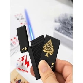 Resim Kişiye Özel Yaratıcı Jet Alev Oyun Kartı, Rüzgar Geçirmez Çakmak 