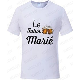 Resim Kuclut Fransız Evlilik Takımı Bekarlığa Veda Partisi T-shirt Damat Moda Grafik Düğün Tişörtlavantaerkek Lavanta 