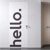 Resim Çelik Auto Hello Yazılı Dekoratif Duvar Süsü Sticker 001 