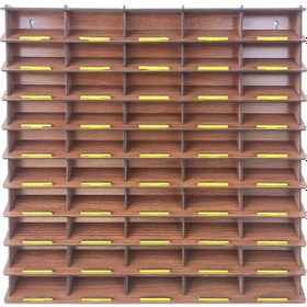 Resim Eğimli 50 Araçlık Ceviz Hobi Araba Rafı 