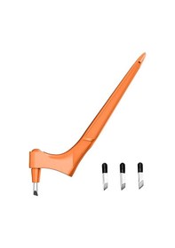 Resim Neevoyu Oranj Plastik Kollü Paslanmaz Çelik El Kesici, 360 Dönebilen, 15 -30 -45 Uçlu Model-kare-kâğıt Kesim Aleti 