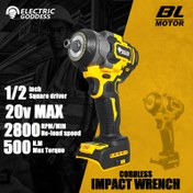 Resim 500N.M Torklu Kablosuz Elektrikli Anahtar - Ev DIY Projeleri İçin Çok Yönlü Güç Aracı, Fırçasız Motor ve Dewalt Pil ile Uyumlu (Pil Dahil Değildir) 