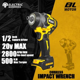 Resim 500N.M Torklu Kablosuz Elektrikli Anahtar - Ev DIY Projeleri İçin Çok Yönlü Güç Aracı, Fırçasız Motor ve Dewalt Pil ile Uyumlu (Pil Dahil Değildir) 