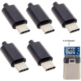 Resim 24Pinli Usb Tip-C Otg Host Tipi 5.1K Dirençli Konut Kapağı 5 Adet 