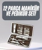 Resim Skygo 12 Parça Manikür Pedikür Seti Tırnak Bakımı Nasır Temizleme El Ayak Bakımı 