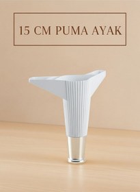 Resim Puma 15 Cm Beyaz-krom Mobilya Kanepe Tv Ünitesi Kosol Ayağı Beyaz-krom 