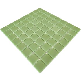 Resim MozaiKristaL Mutfak Tezgah Arası, Havuz, Banyo ve Yaşam Alanlarının Tüm Yüzeyleri Için Cam Mozaik. Cam Ölçüsü: 38X38 Mm. File Ölçüsü: 31.5X31.5 Cm. Renk: Mint Yeşili. (1 Koli=11 File Karo=1 M2 Fiyatıdır) 